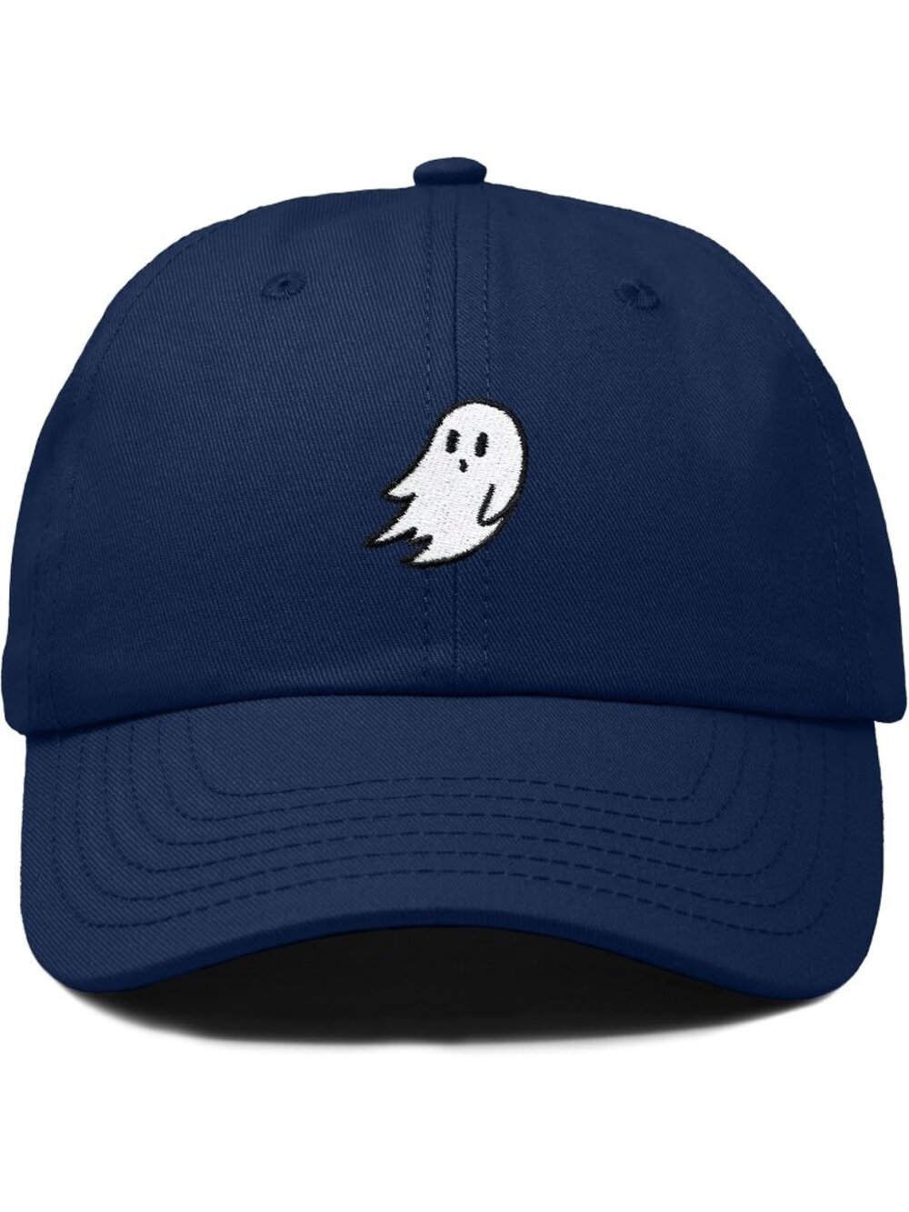 Unisex Navy Ghost Floating Embroidered Cotton Dad Hat Adjustable Baseball Cap